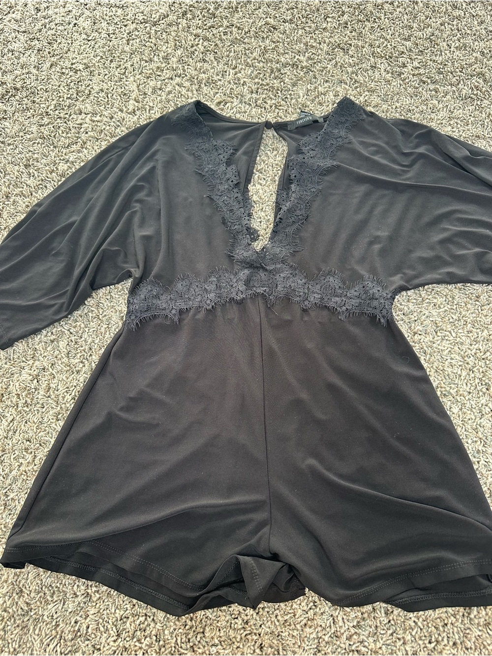 Black Lace-Trim Romper - Women Intimates & Sleepwear